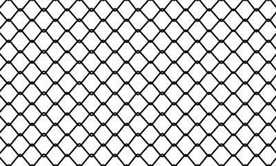 Seamless chain link fence on snow background.	