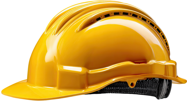 Yellow Safety Helmet : A vivid representation of a pristine yellow safety helmet.