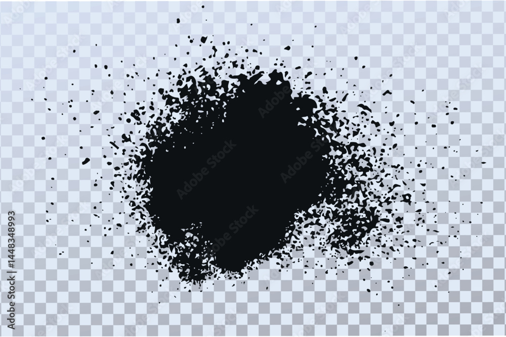 Aufkleber grunge paint circles and strokes vector element. brush smear stain texture.