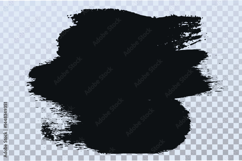 Poster Grunge paint circles and strokes vector element Dirty artistic design elements isolated on white background. Black ink vector brush strokes