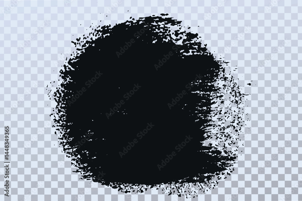 Poster grunge paint circles and strokes vector element. brush smear stain texture.