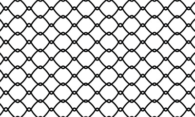 Naklejka premium Seamless chain link fence on snow background. 