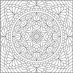 Easy Hand-Drawn Mandala Coloring Page | Mandala Coloring Page For All Ages