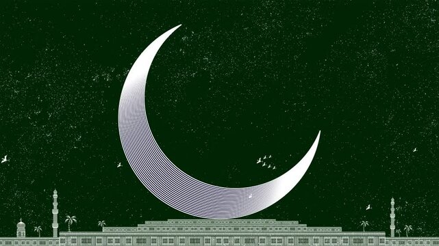mosque and open sky, islamic icon, eid mubarak, ramzan mubarak, blank text