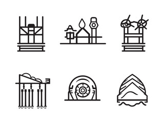 Abstract Line Art Representation of Tidal Power Generation Concept