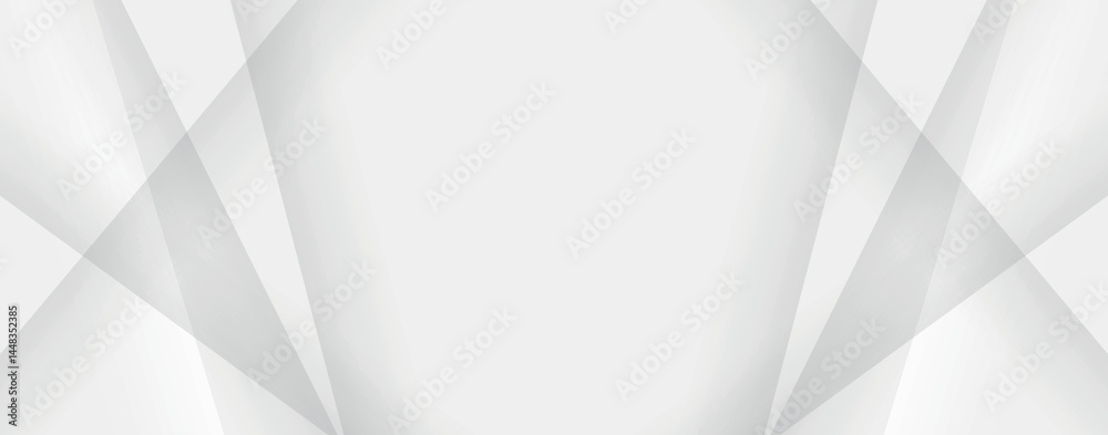 Aufkleber Abstract modern white and gray geometric overlay layer background. white geometric abstract background overlap layer on bright space