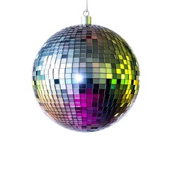 Reflective disco ball suspended, creating a retro party atmosphere