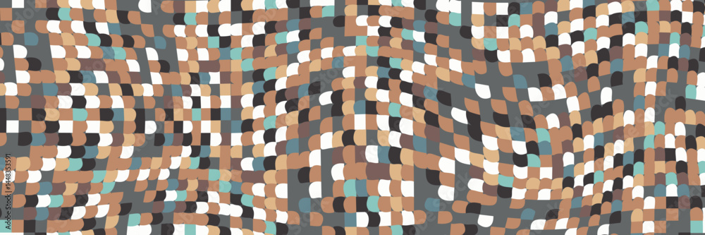 Poster Abstract colorful geometric square border pattern. Color squares. Abstract geometric colorful background