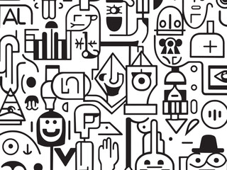 Abstract Street Art Mural Line Art Design © Elijah