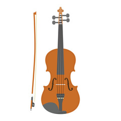 Fototapeta premium Violin Flat Illustration. Clean Icon Design Element on Isolated White Background