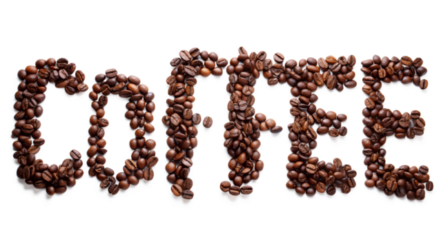 word coffee made from coffee beans