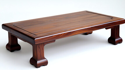 A wooden table with a brown top and legs