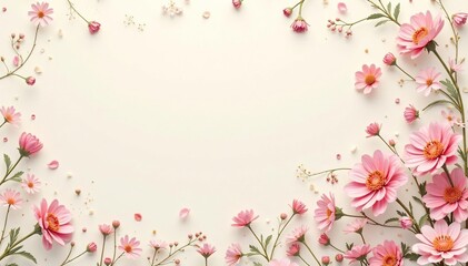 Delicate, repeating small floral motif on light background, bud, flower pattern, summer