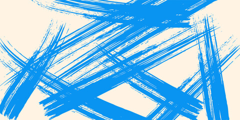 Grainy blue spiral brush stroke with spray texture. Hand drawn distress damaged edge vintage banner with spiral bold line. Grainy bold brush strokes texture with scattered tiny dot