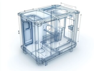 Highly detailed 3D visualization of a modular bio-toilet for ecologically clean rural areas. It is used to ensure a sustainable lifestyle.