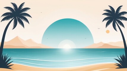 Fototapeta premium Vector of colourful summer background social media stories design