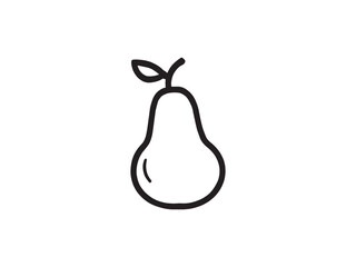 Apple line art icon illustration in minimal style