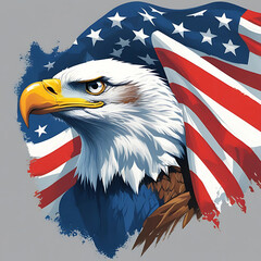 american flag with eagle