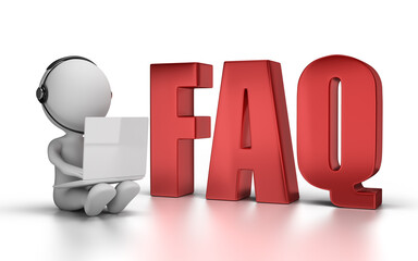 3D man with a laptop