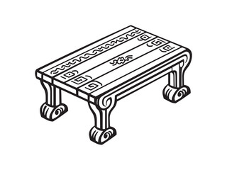 Artistic Line Drawing of a Table Runner for Home Decor