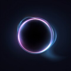 Circular Glowing Element with Dotted Texture on a Deep Gradient Background