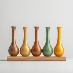 Elegant Collection of Modern Glass Vases in Earthy Tones