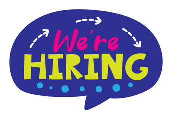 we're hiring lettering. vector illustration