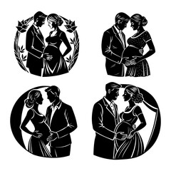 Expecting Couple Silhouette