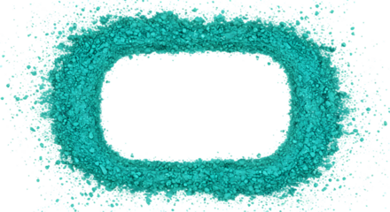 Vibrant Teal Powder Frame Blank Template for Design and Text Overlay