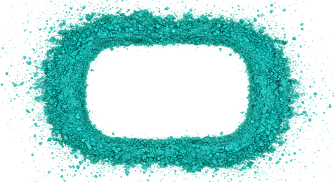 Vibrant Teal Powder Frame Blank Template for Design and Text Overlay