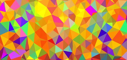 Fototapeta premium Vibrant abstract polygon mosaic, geometric shapes, digital, abstract pattern