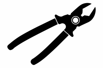 Bolt Cutter Side Silhouette Vector Illustration