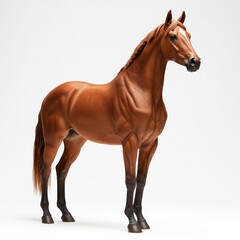 Obraz premium Chestnut Horse Standing Pose 3d Render Model