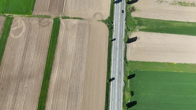 National road from Romania E85 aerial shoot