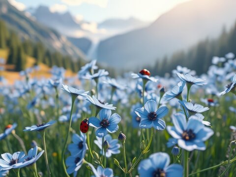 spring flowers in the mountains - Powered by Adobe