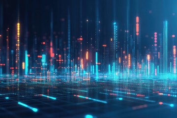 Digital Cityscape: A Symphony of Light and Data