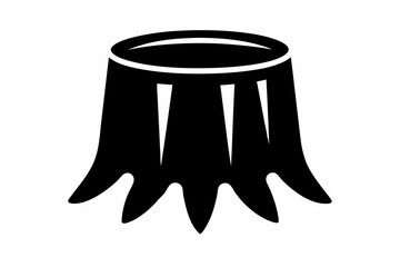 Simple Tree Stump Stool Silhouette Vector Illustration