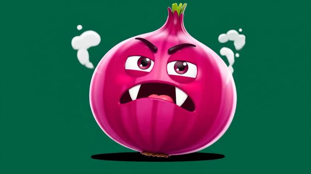 Angry cartoon onion illustration