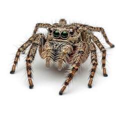 Obraz premium Jumping Spider Portrait Closeup Green Eyes Macro Photography