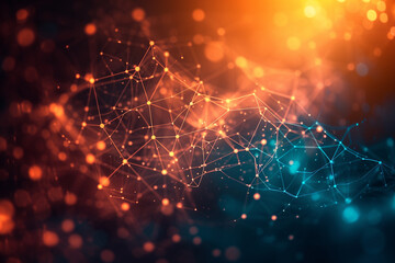 The growth of technology startups is fueled by innovation, represented by abstract dots, molecules, and network Internet system graphics, symbolizing creativity    