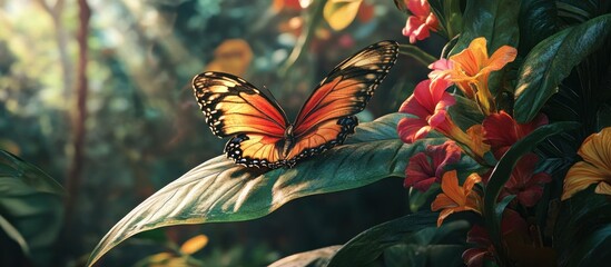 Vibrant Butterfly in a Lush Garden