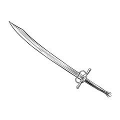 sword vector line art hand drawn illustration
