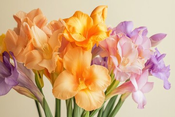 Obraz premium Close-up view of a colorful bouquet of flowers.