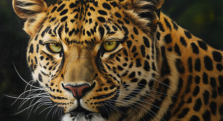 Obraz premium Majestic Leopard: A Close Encounter with Nature's Beauty