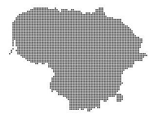 Dotted map of Lithuania Medium