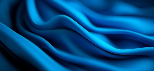 Obraz premium Elegant abstract rendering featuring flowing blue fabric waves for artistic backdrops