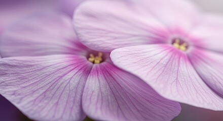 Fototapeta premium Close-up of Light Purple Flowers with Delicate Petal Veins