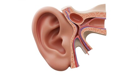 Obraz premium Ear Anatomy Cross Section
