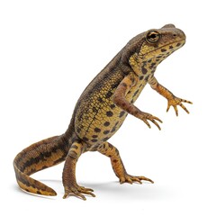 Fototapeta premium Yellow Bellied Salamander Standing on White Background