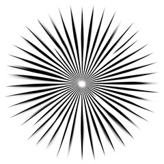 A graphic illustration of radiating black lines from a bright center